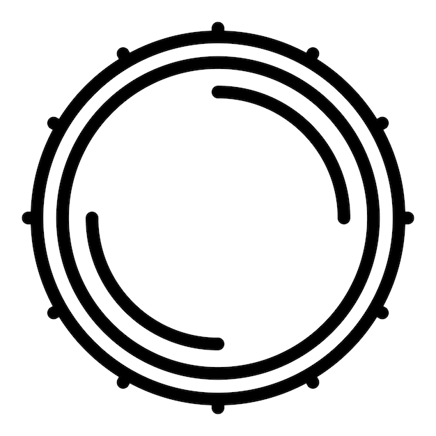 Icono de tambor electrónico Icono de vector de tambor electrónico de esquema para diseño web aislado sobre fondo blanco