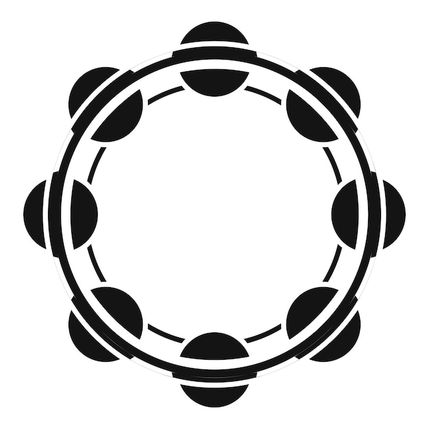 Icono de tambor de pandereta vector simple Música de samba Cuero musical