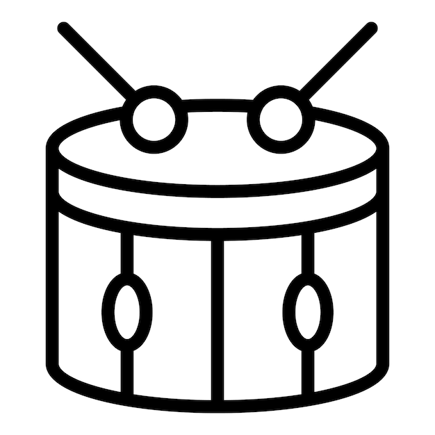 Icono de tambor de ritmo Icono de vector de tambor de ritmo de esquema para diseño web aislado sobre fondo blanco