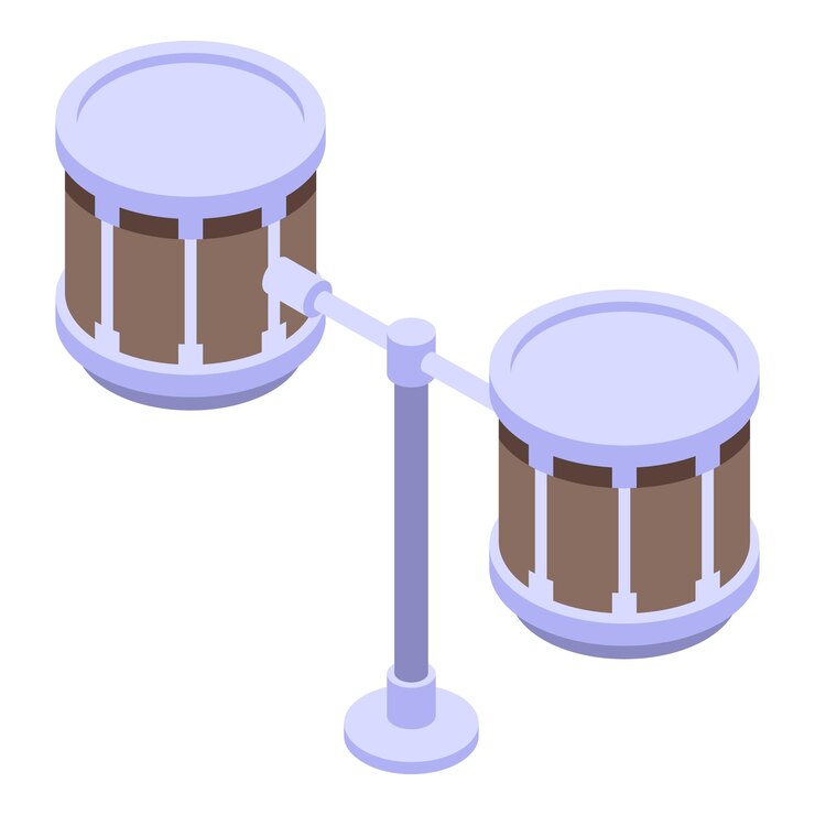 Vector icono de tambores dobles isométrico de icono de vector de tambores dobles para diseño web aislado sobre fondo blanco