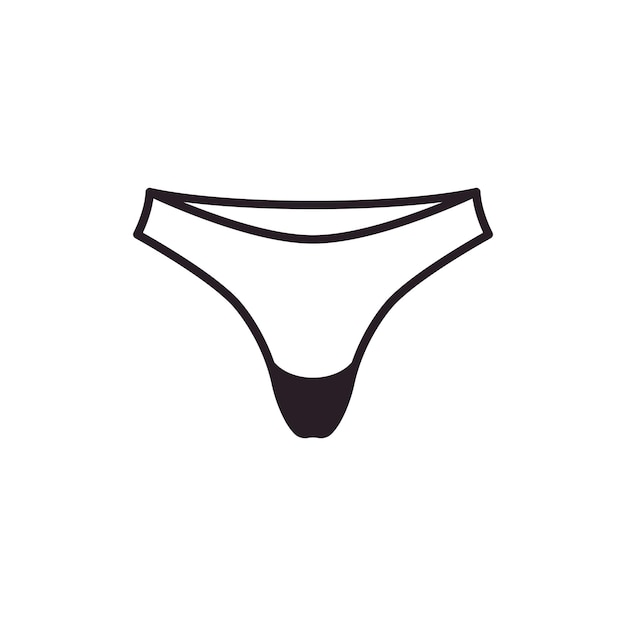 Icono de tanga sumergida Símbolo de ropa interior de mujer Icono vectorial moderno y simple