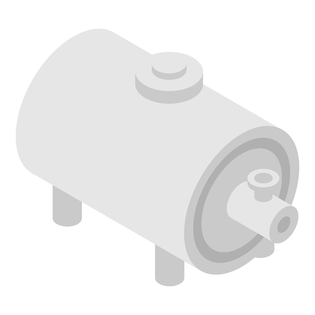 Icono de tanque de acero de gasolina Isométrico de icono de vector de tanque de acero de gasolina para diseño web aislado sobre fondo blanco