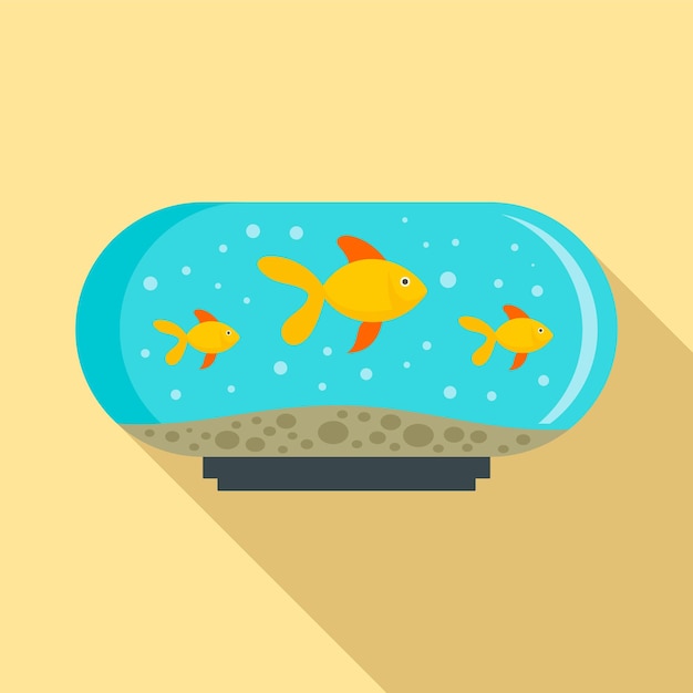 Vector icono de tanque de acuario ilustración plana del icono de vector de tanque de acuario para diseño web