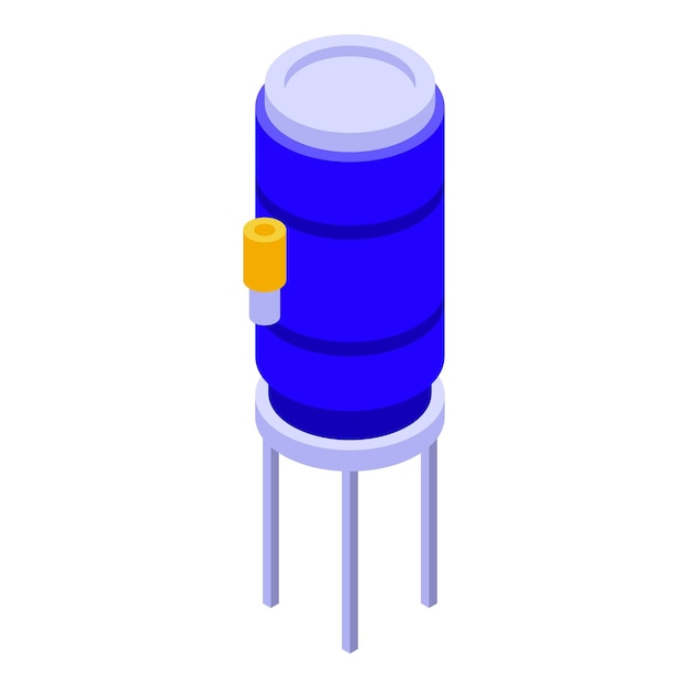 Icono de tanque de agua vector isométrico Tubería de jardín Césped de granja