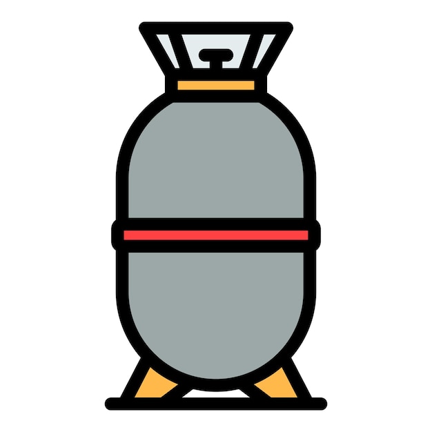 Icono del tanque de gas Contorno del tanque del gas Icono vectorial de color plano aislado