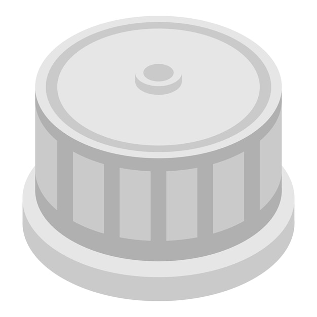 Icono de tanque de gasolina redondo Isométrico de icono de vector de tanque de gasolina redondo para diseño web aislado sobre fondo blanco
