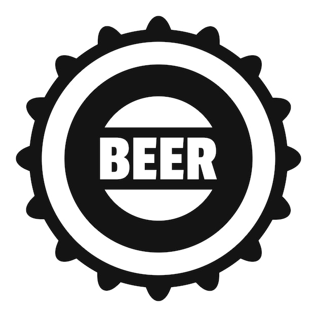 Icono de tapa de cerveza ilustración simple del icono de vector de tapa de cerveza para web