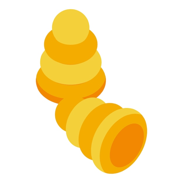 Icono de tapones de oído naranja vector isométrico Protector de fábrica del tapón de oído