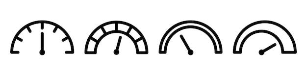 Icono del taquímetro del velocímetro Signo indicador de velocidad Internet velocidad del automóvil Concepto de rendimiento