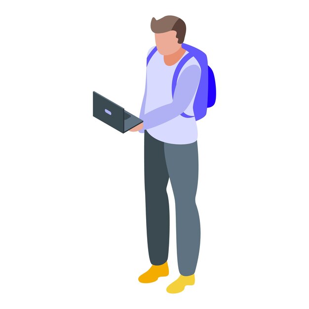 Icono de tarea de estudiante Isométrico del icono de vector de tarea de estudiante para diseño web aislado sobre fondo blanco
