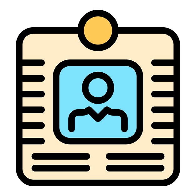 El icono de la tarjeta de acceso es el icono del vector de la carta de acceso. El color es plano y aislado.