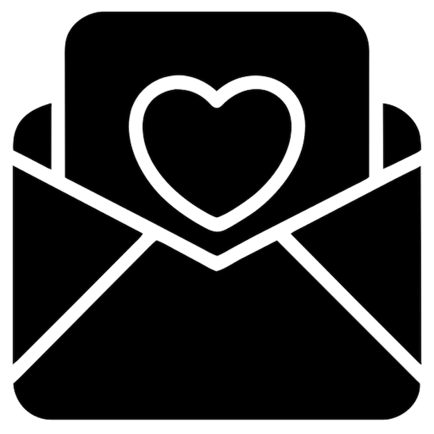 El icono de la tarjeta de amor