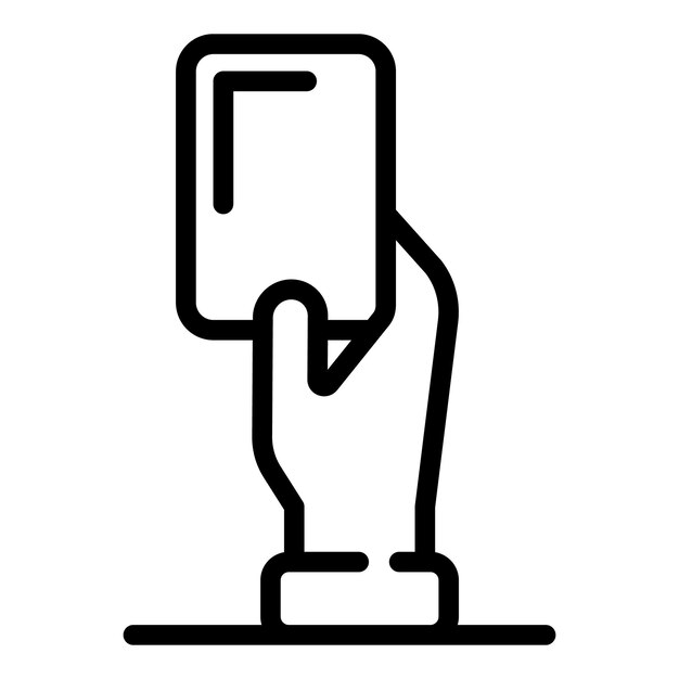 Icono de tarjeta de árbitro de falla Icono de vector de tarjeta de árbitro de falla de esquema para diseño web aislado sobre fondo blanco