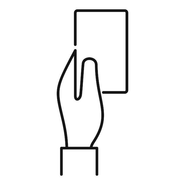 Icono de tarjeta de árbitro de fútbol Icono de vector de tarjeta de árbitro de fútbol de esquema para diseño web aislado sobre fondo blanco