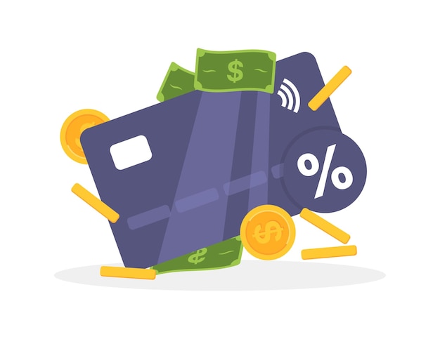 Icono de tarjeta bancaria Icono vectorial de estilo plano