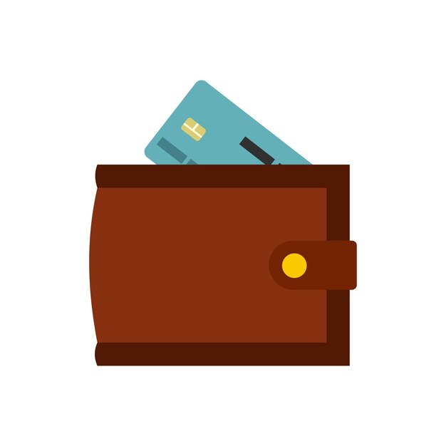 Icono de tarjeta de billetera en estilo plano aislado sobre fondo blanco Símbolo de pago