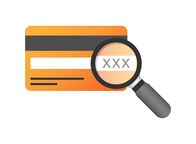 Icono de tarjeta de crédito en estilo plano Ilustración de vector de código de verificación CVV sobre fondo aislado Concepto de negocio de señal de pago