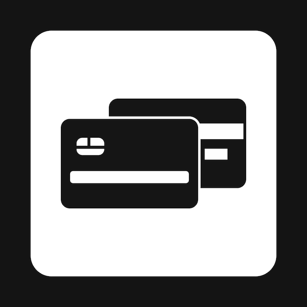 Icono de tarjeta de crédito en estilo simple aislado sobre fondo blanco Símbolo de dinero