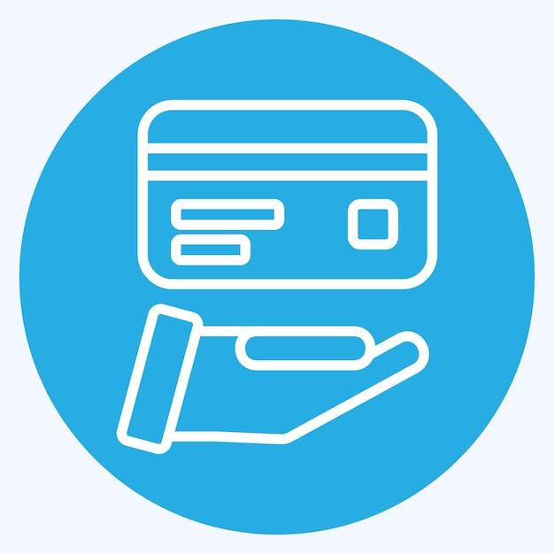 Icono de tarjeta de crédito relacionado con el símbolo de la tarjeta de crédito de estilo ojos azules ilustración simple