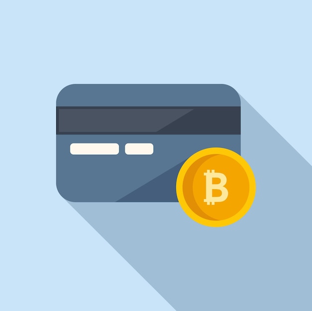 Icono de tarjeta de crédito vector plano Bitcoin dinero Finanzas empresariales