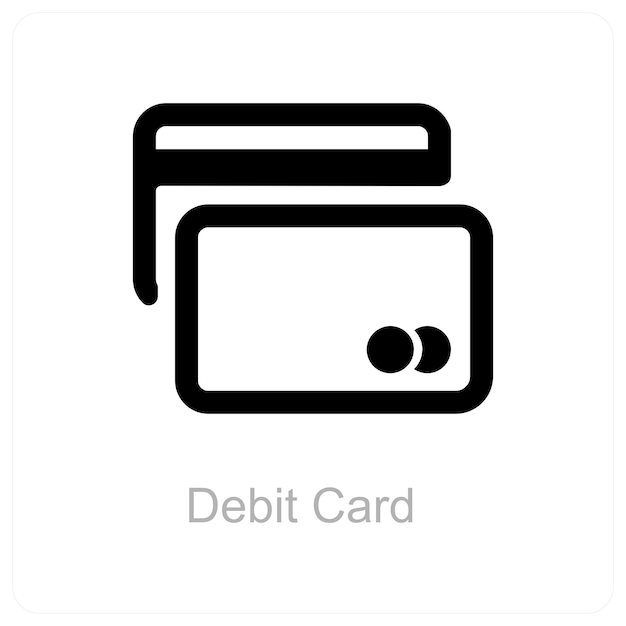 El icono de la tarjeta de débito