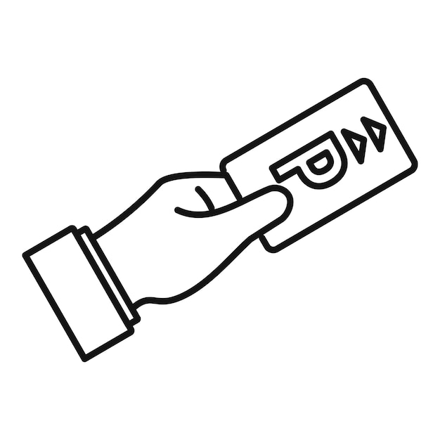 Icono de tarjeta de estacionamiento Icono de vector de tarjeta de estacionamiento de esquema para diseño web aislado sobre fondo blanco