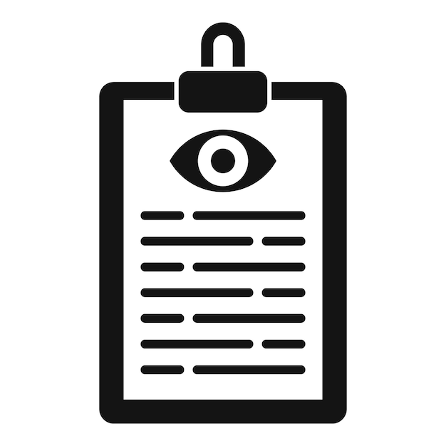 Icono de tarjeta de examen ocular Ilustración simple del icono de vector de tarjeta de examen ocular para diseño web aislado sobre fondo blanco