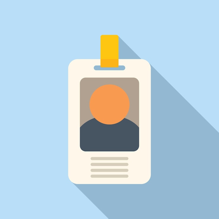 Vector icono de tarjeta de identificación comercial vector plano etiqueta de oficina plantilla personal