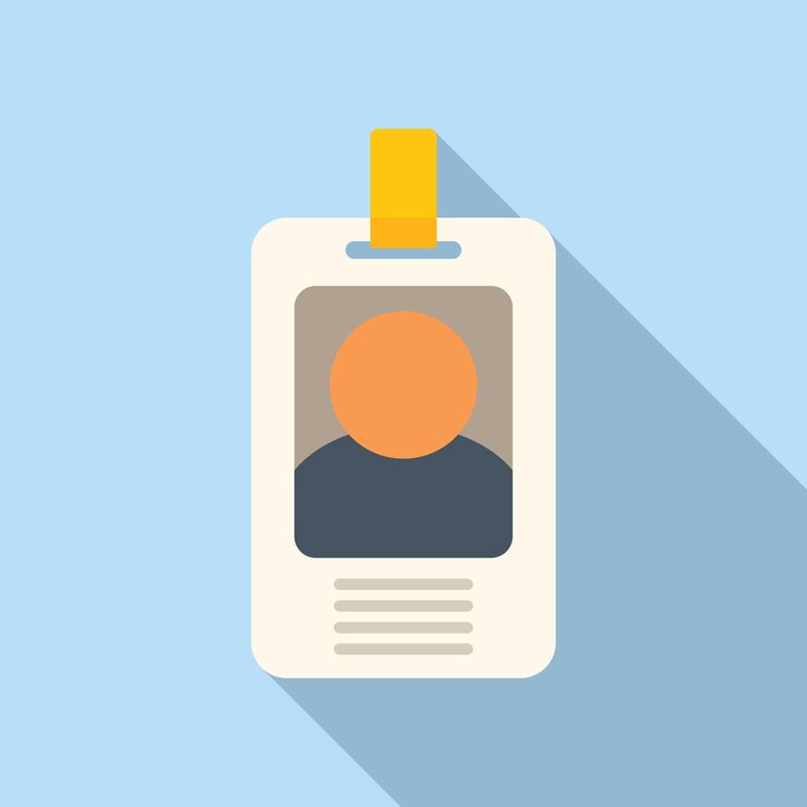 Vector icono de tarjeta de identificación comercial vector plano etiqueta de oficina plantilla personal