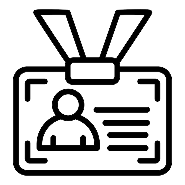 Icono de tarjeta de identificación de externalización Icono vectorial de tarjeta de identidad de externalización para el diseño web aislado en fondo blanco