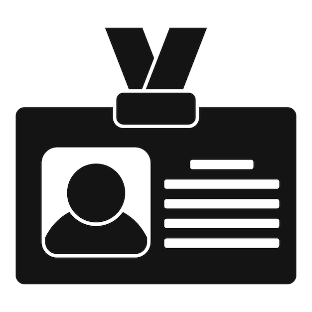 Icono de tarjeta de identificación de guardia Ilustración simple del icono de vector de tarjeta de identificación de guardia para diseño web aislado sobre fondo blanco