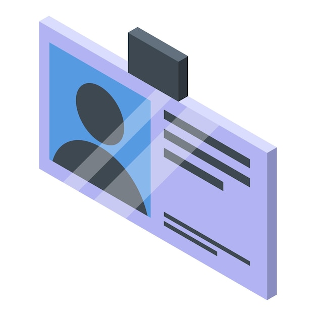 Icono de tarjeta de identificación de guardia personal Isométrico del icono de vector de tarjeta de identificación de guardia personal para diseño web aislado sobre fondo blanco
