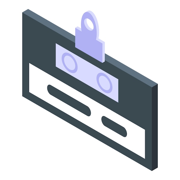 Icono de tarjeta de identificación de insignia Isométrica del icono de vector de tarjeta de identificación de insignia para diseño web aislado sobre fondo blanco