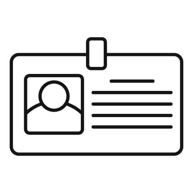 Icono de tarjeta de identificación del inspector de impuestos Icono de vector de tarjeta de identificación del inspector de impuestos para diseño web aislado sobre fondo blanco
