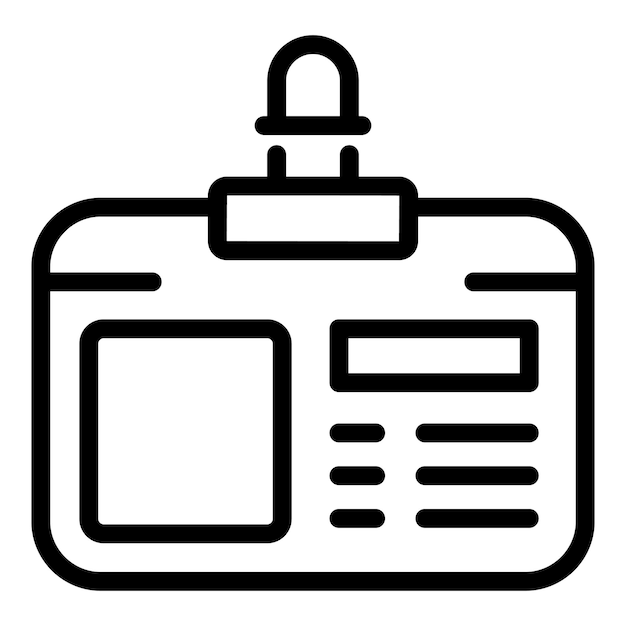 Icono de tarjeta de identificación de planificación financiera Contorno Icono de vector de tarjeta de identificación de planificación financiera para diseño web aislado sobre fondo blanco