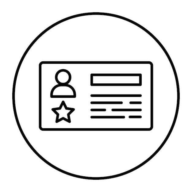 El icono de la tarjeta de identificación de la policía