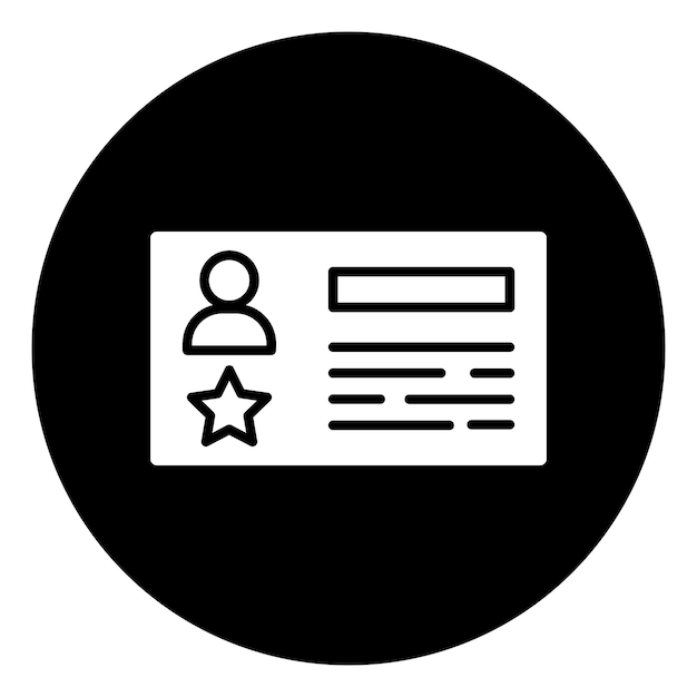 El icono de la tarjeta de identificación de la policía