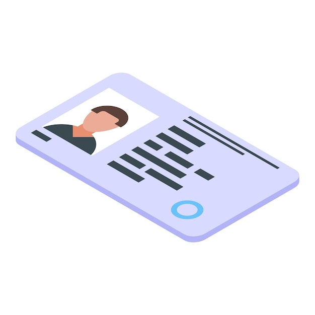 Icono de tarjeta de identificación de servicio de seguridad Isométrico del icono de vector de tarjeta de identificación de servicio de seguridad para diseño web aislado sobre fondo blanco