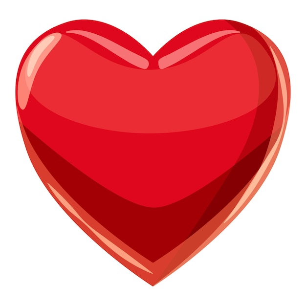 Vector icono de tarjeta de juego de corazón. ilustración de dibujos animados de icono de vector de tarjeta de traje de corazón para web