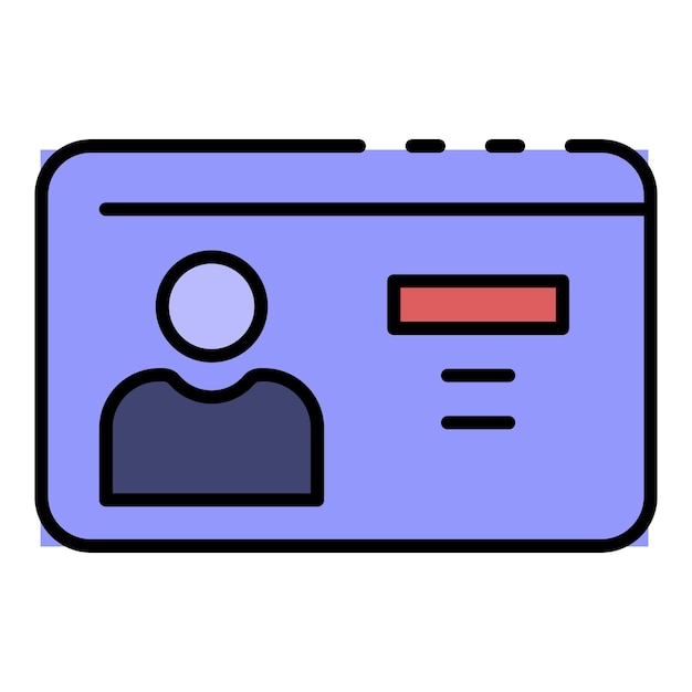 Icono de tarjeta de licencia de conducir Contorno icono de vector de tarjeta de licencia de conducir color plano aislado