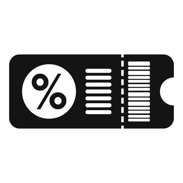 El icono de la tarjeta de porcentaje de venta es un vector simple La etiqueta de venta de precios