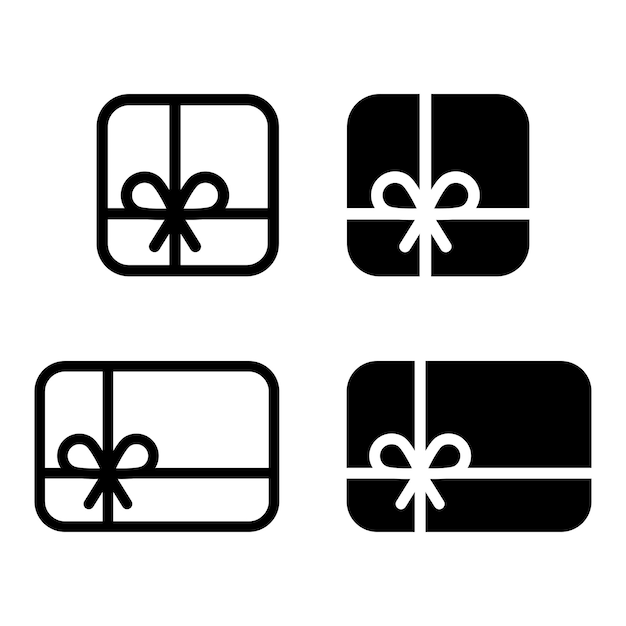 Icono de tarjeta de regalo conjunto ilustración vectorial