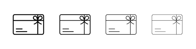 El icono de la tarjeta de regalo es el logotipo lineal aislado