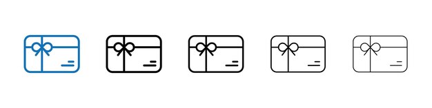 Icono de tarjeta de regalo Logotipo vectorial de esquema para la aplicación web