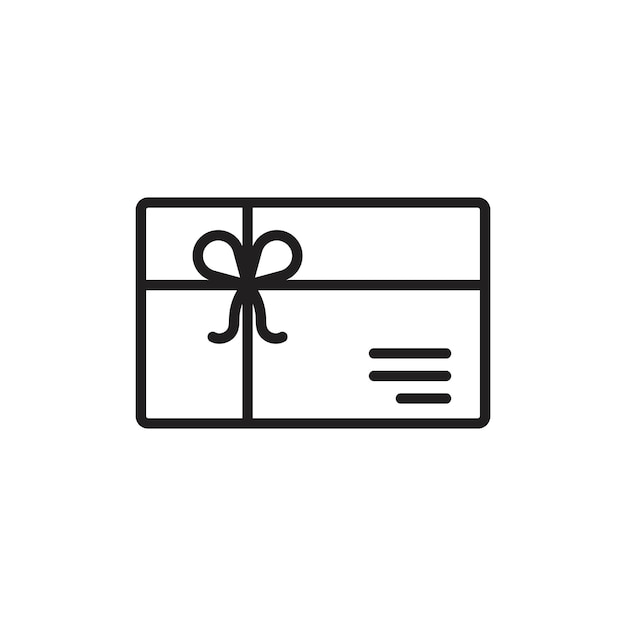 El icono de la tarjeta de regalo tiene un contorno delgado simple