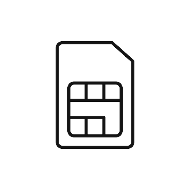 El icono de la tarjeta SIM aislado en fondo blanco