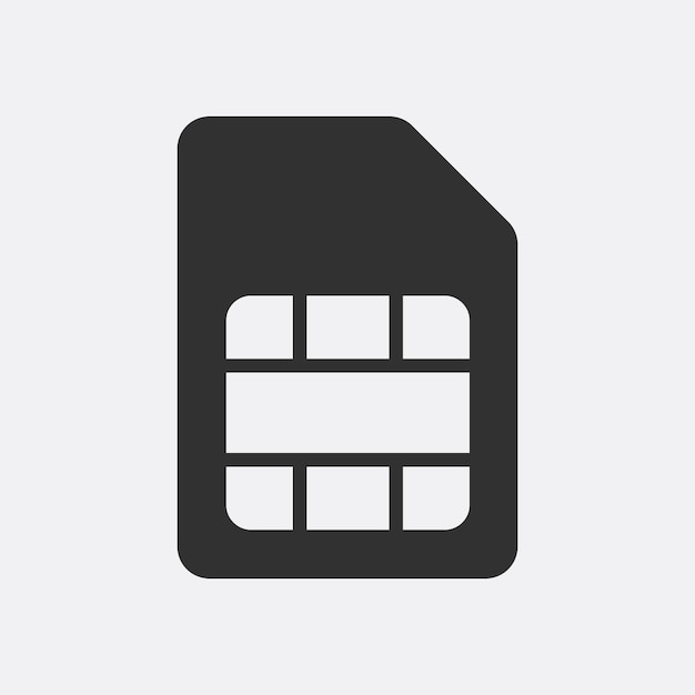 Icono de tarjeta SIM aislado sobre fondo blanco Ilustración vectorial