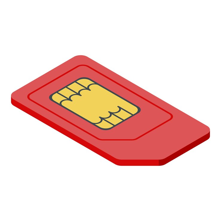 Vector icono de tarjeta sim moderno isométrico del icono de vector de tarjeta sim moderno para diseño web aislado sobre fondo blanco