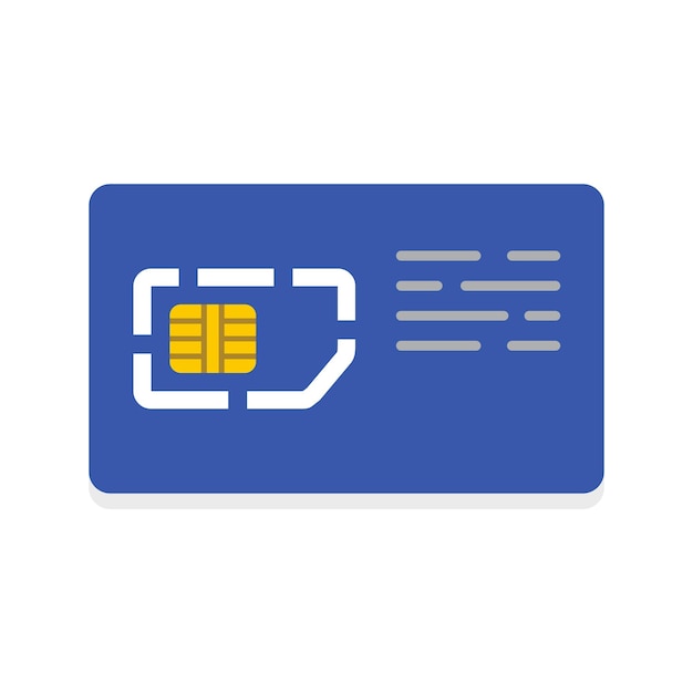 Icono de tarjeta SIM móvil Ilustración plana del icono de vector de tarjeta SIM móvil para diseño web