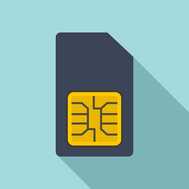Icono de tarjeta SIM de teléfono Ilustración plana del icono de vector de tarjeta SIM de teléfono para diseño web